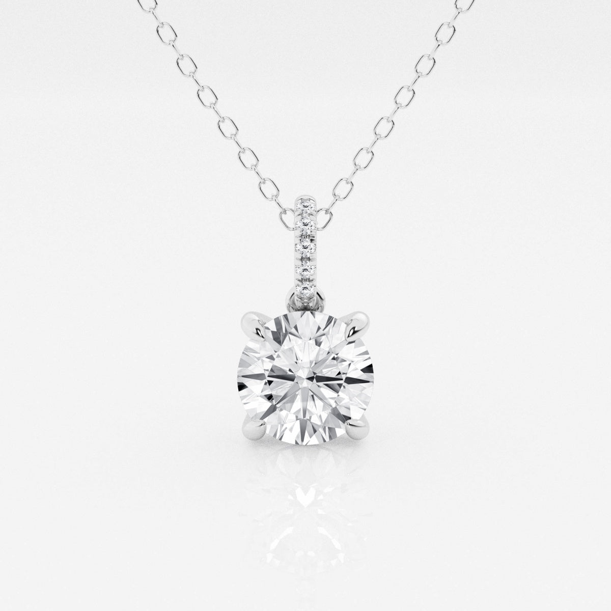 Elise - Elegant Hidden Halo Pendant Necklaces