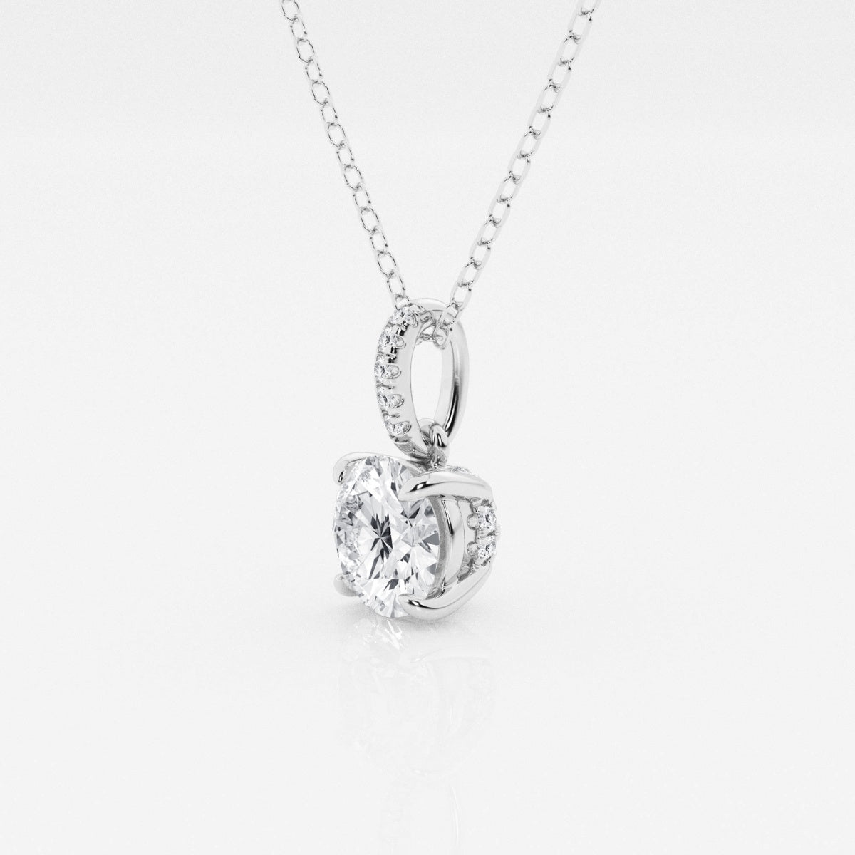 Elise - Elegant Hidden Halo Pendant Necklaces