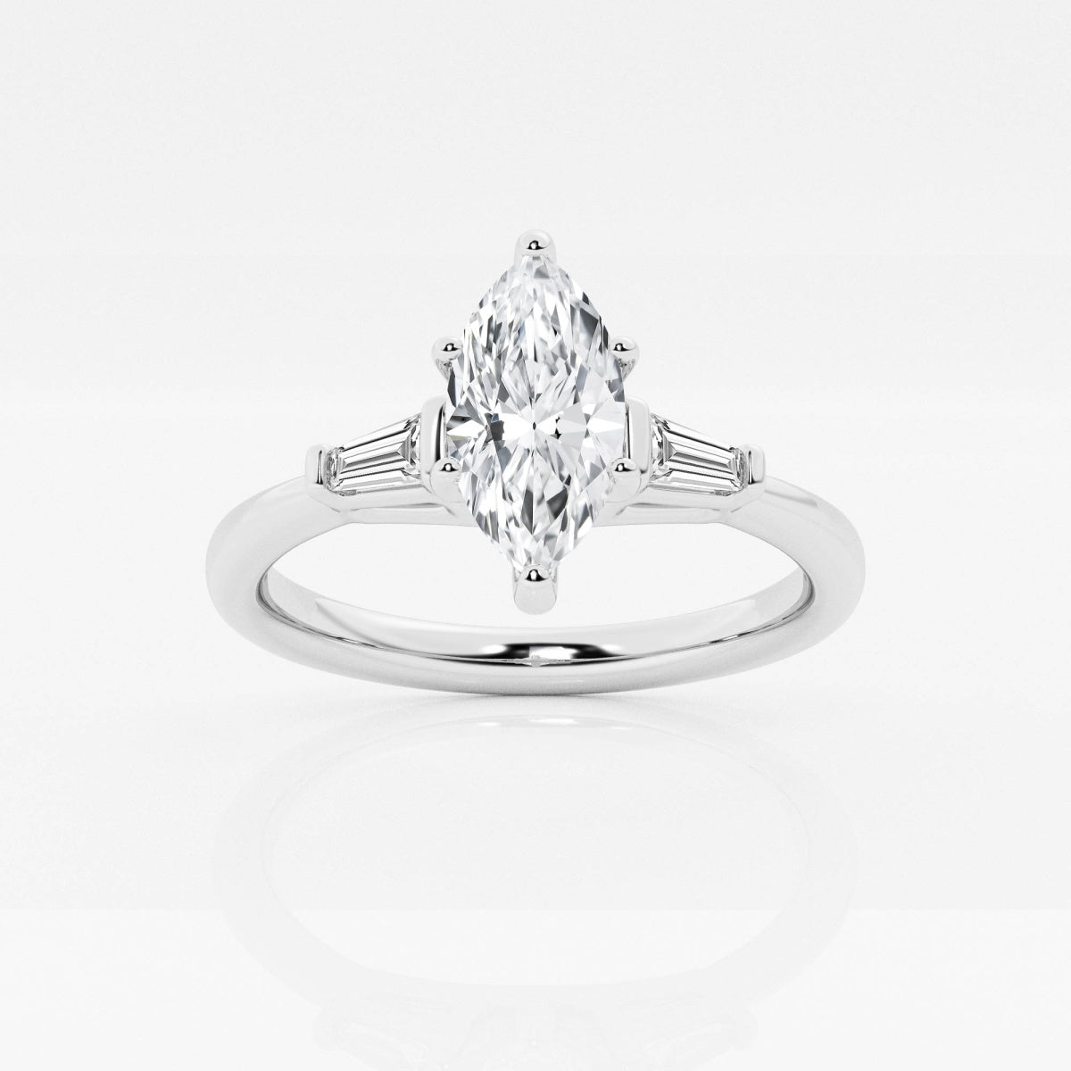 Eliza - Tapered Baguette Accents Engagement Ring