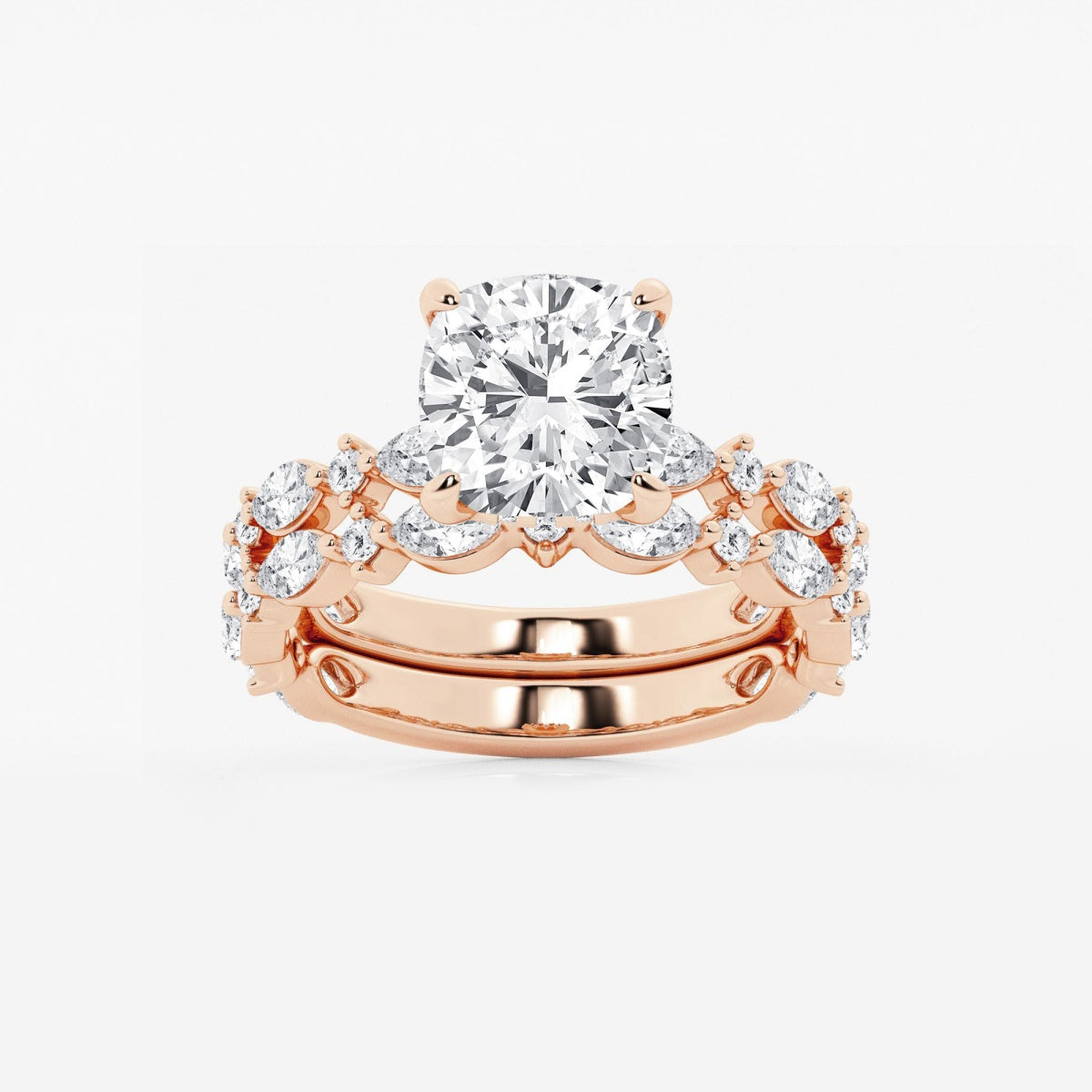 Emilia - Cushion Bridal Set Engagement Ring