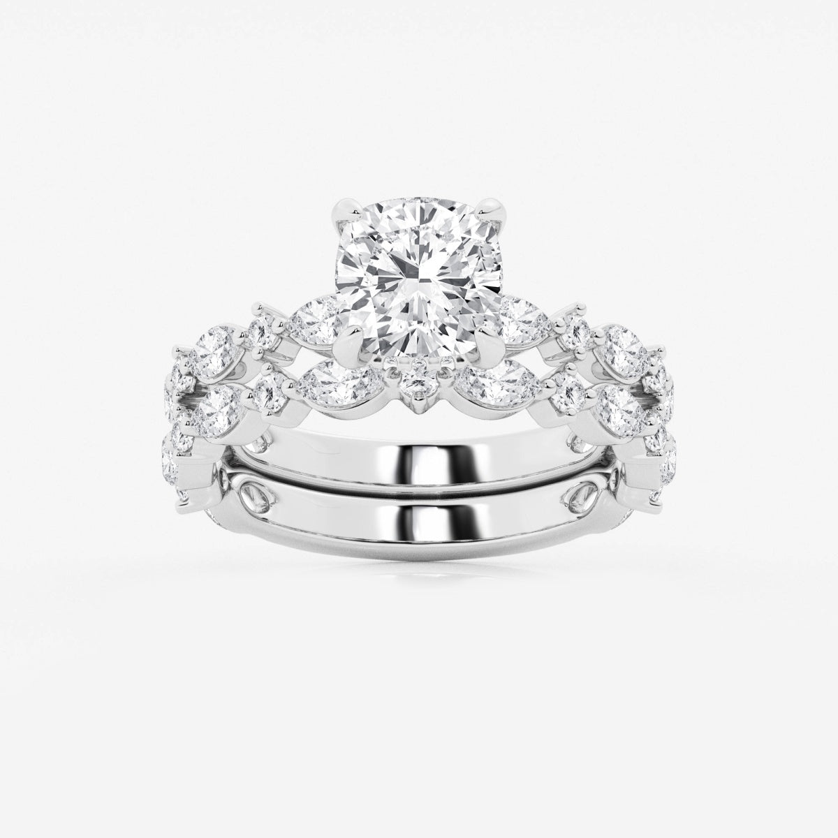 Emilia - Cushion Bridal Set Engagement Ring