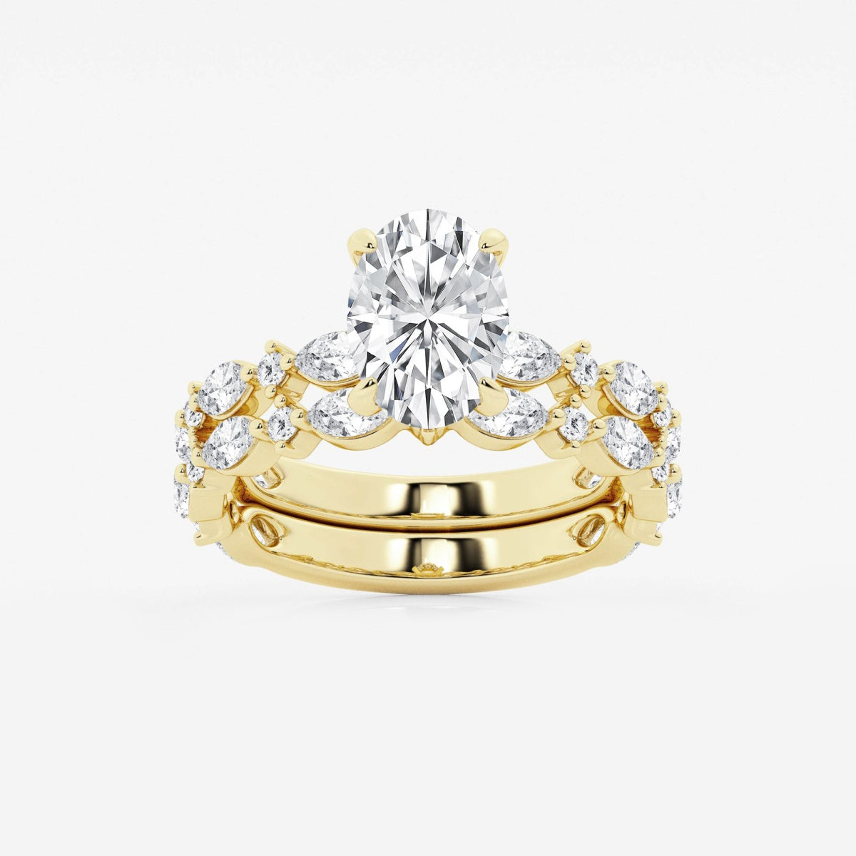 Emilia - Cushion Bridal Set Engagement Ring