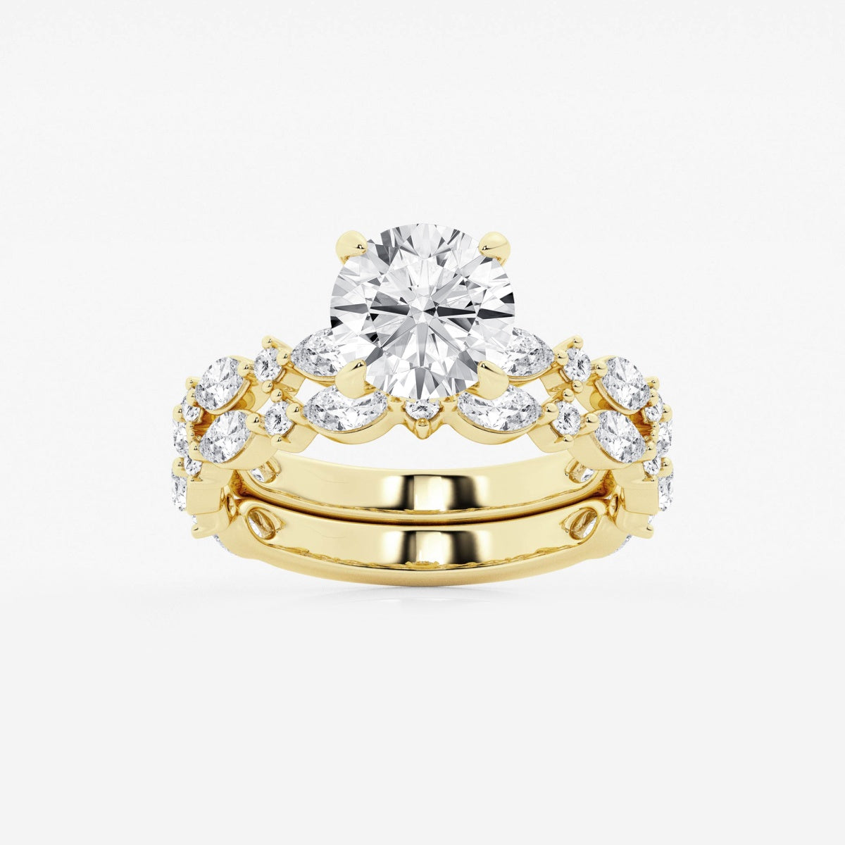 Emilia - Cushion Bridal Set Engagement Ring