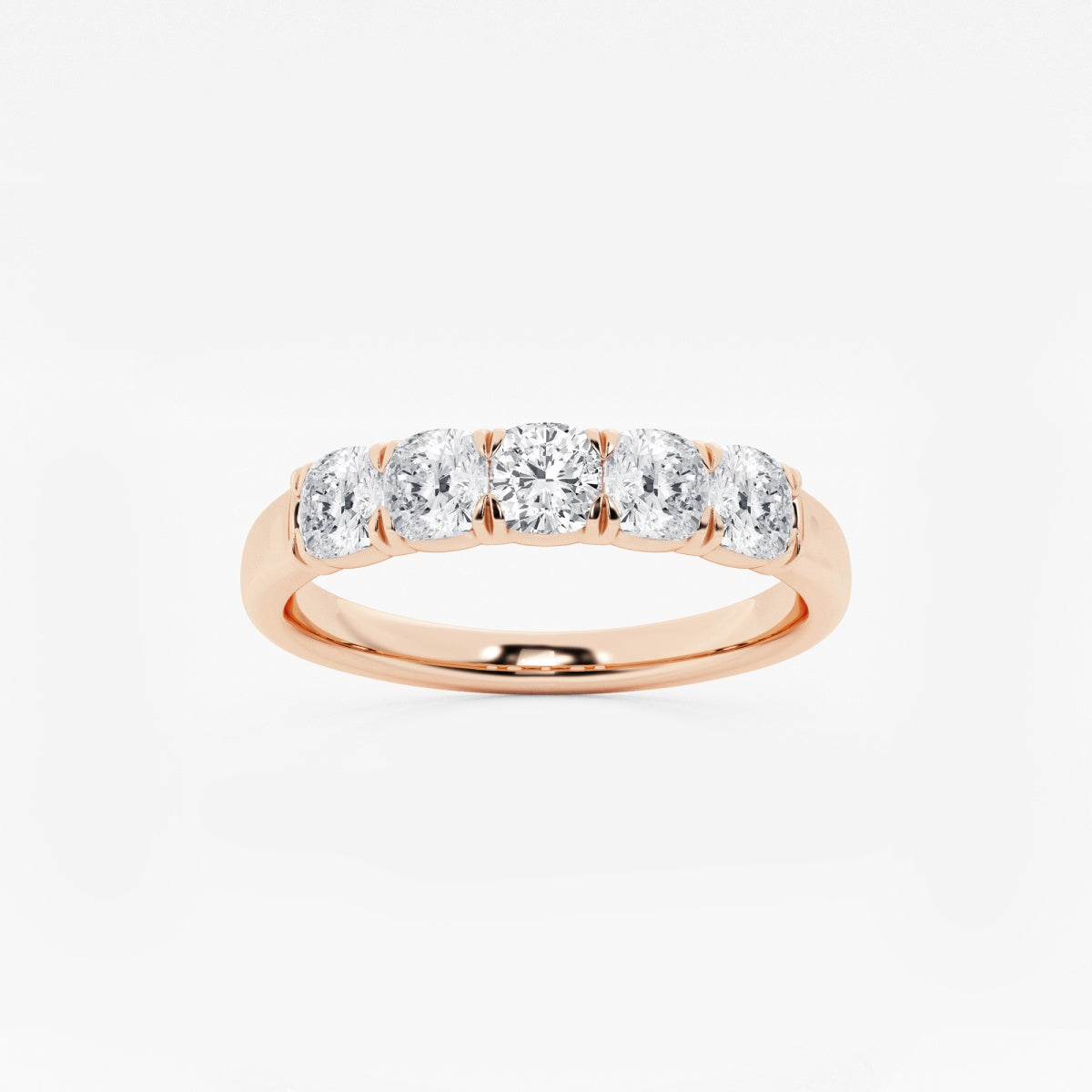 Evelyn - Elegant Five Stone Band Wedding Ring