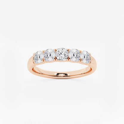 Evelyn - Elegant Five Stone Band Wedding Ring