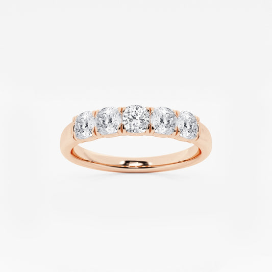 Evelyn - Elegant Five Stone Band Wedding Ring