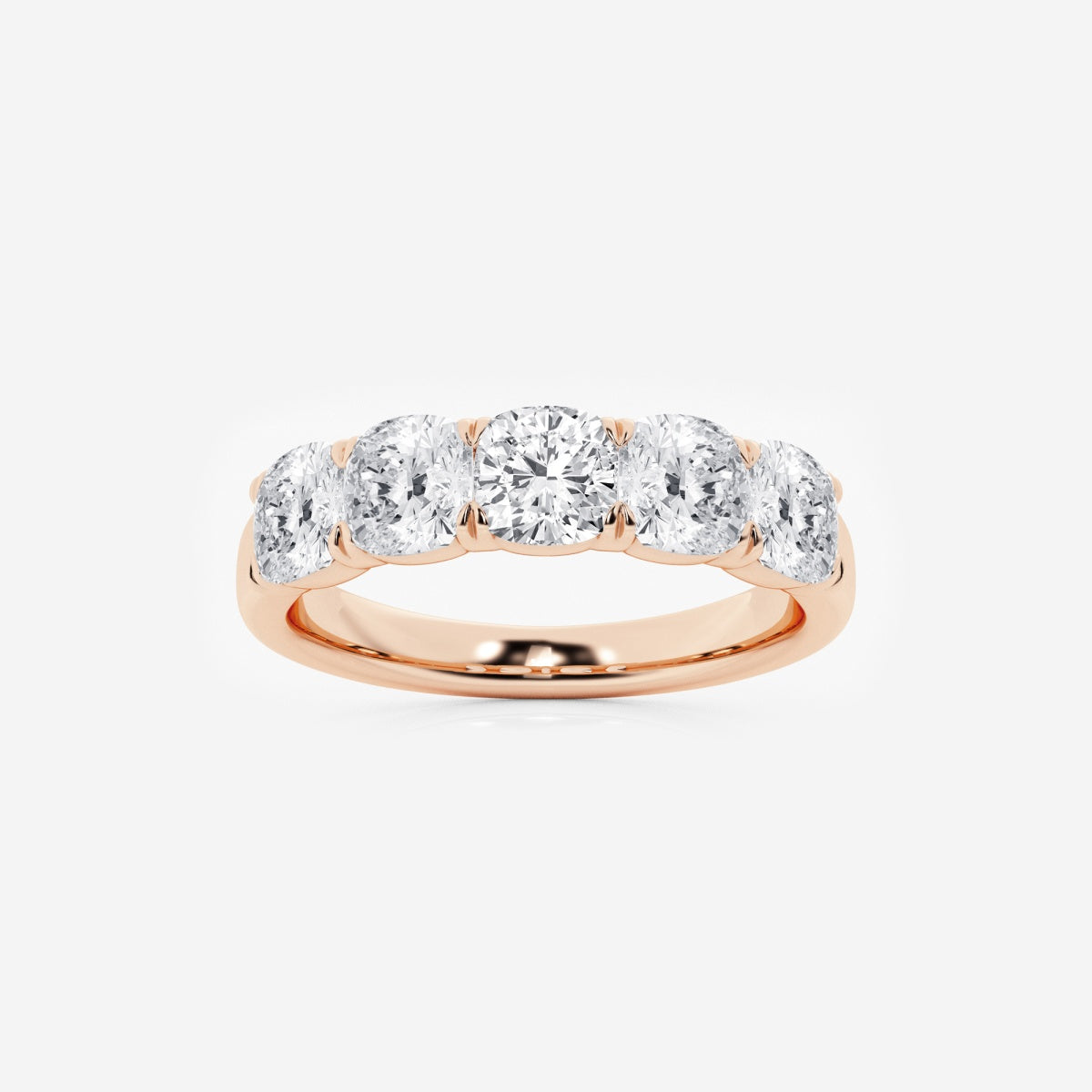 Evelyn - Elegant Five Stone Band Wedding Ring