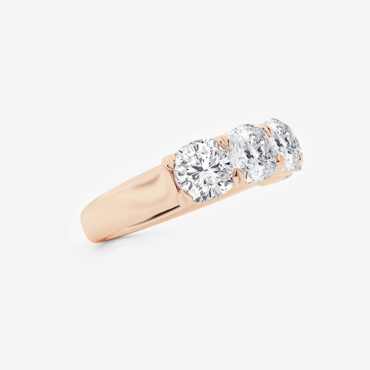 Evelyn - Elegant Five Stone Band Wedding Ring