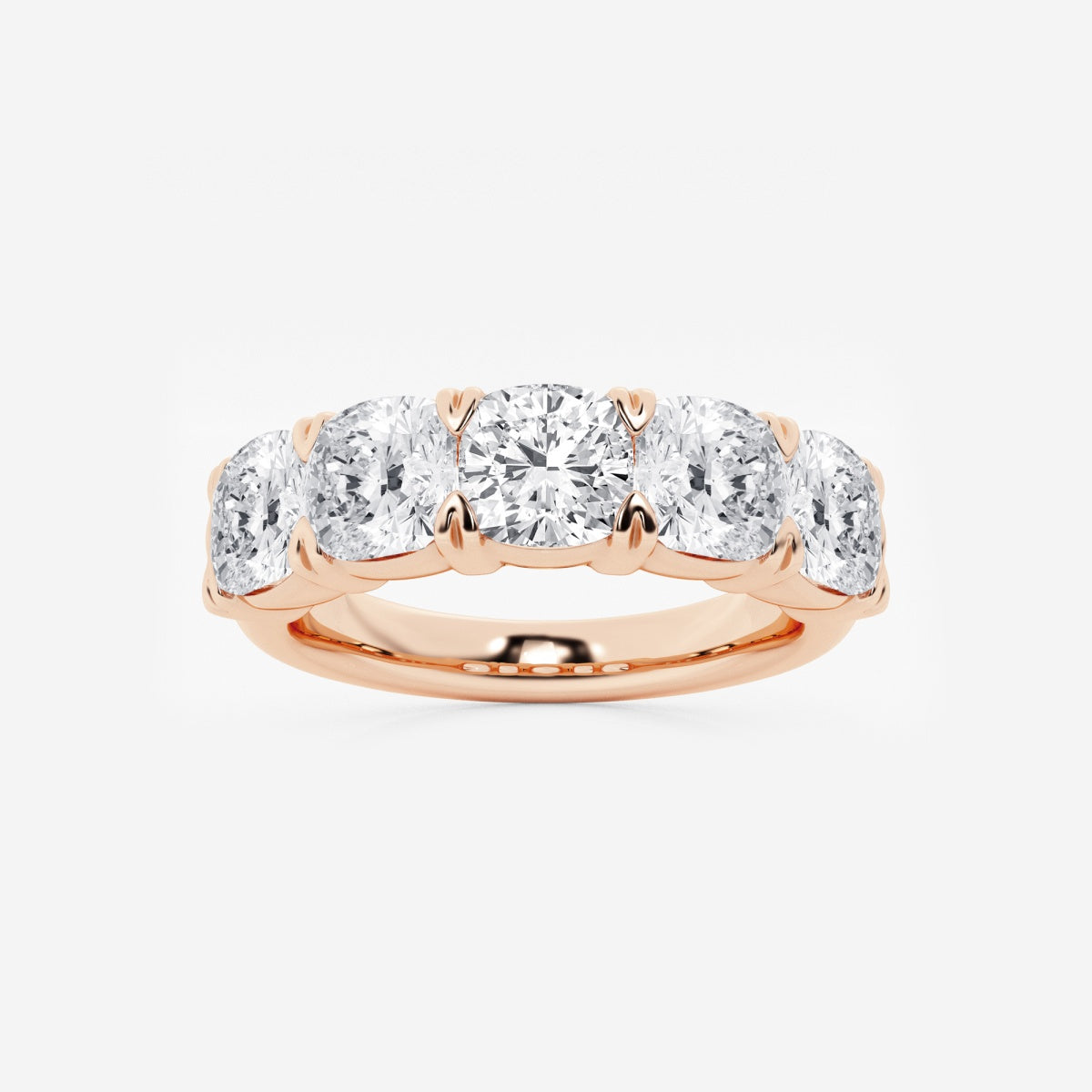 Evelyn - Elegant Five Stone Band Wedding Ring