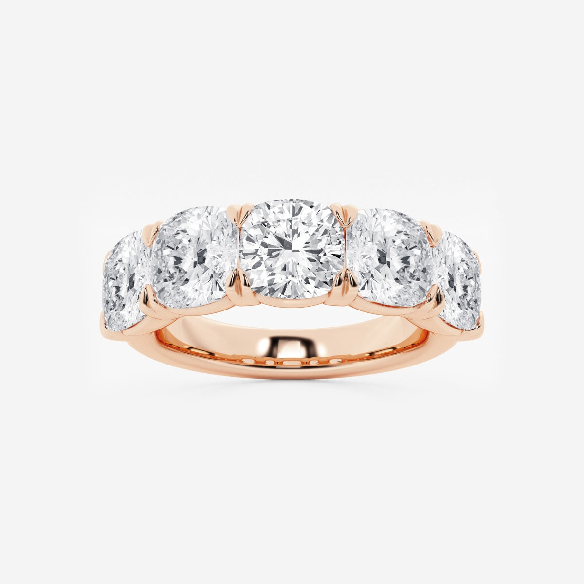 Evelyn - Elegant Five Stone Band Wedding Ring