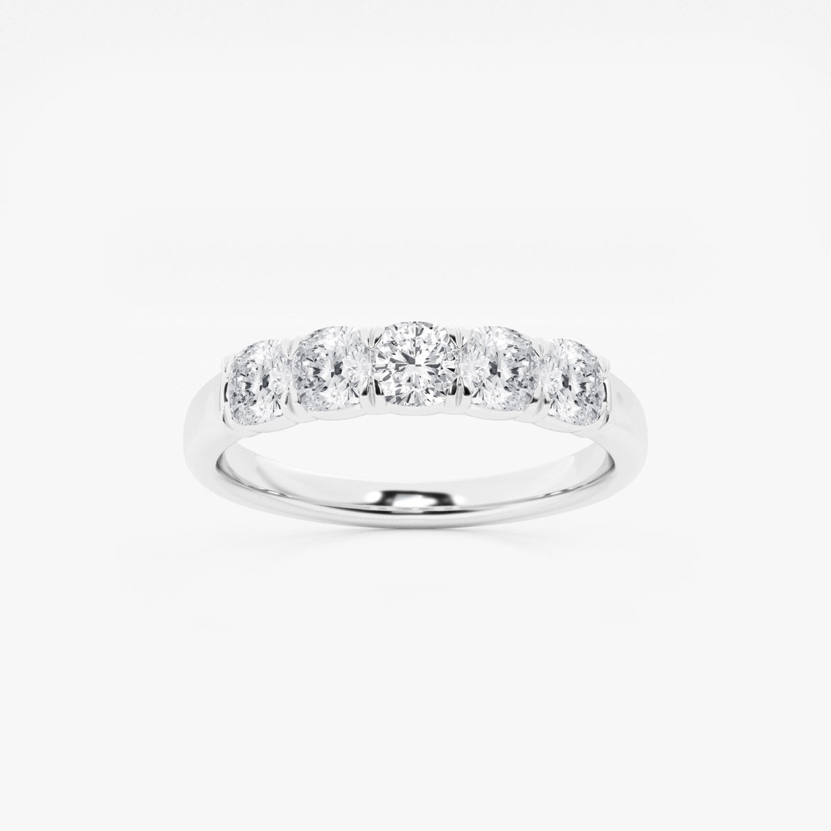 Evelyn - Elegant Five Stone Band Wedding Ring