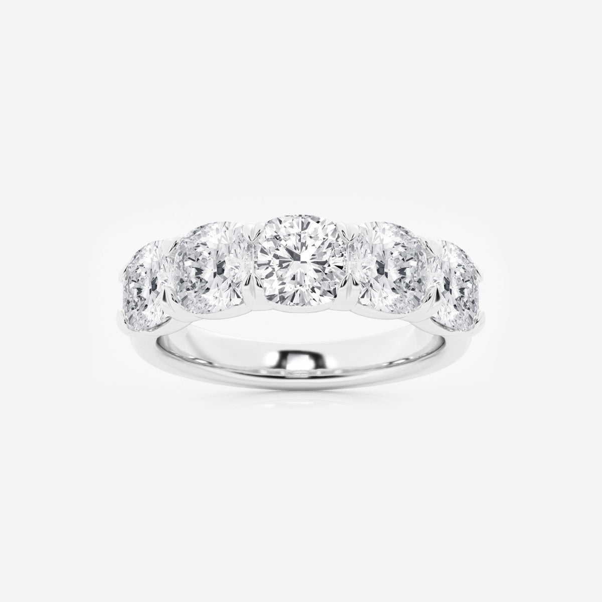 Evelyn - Elegant Five Stone Band Wedding Ring