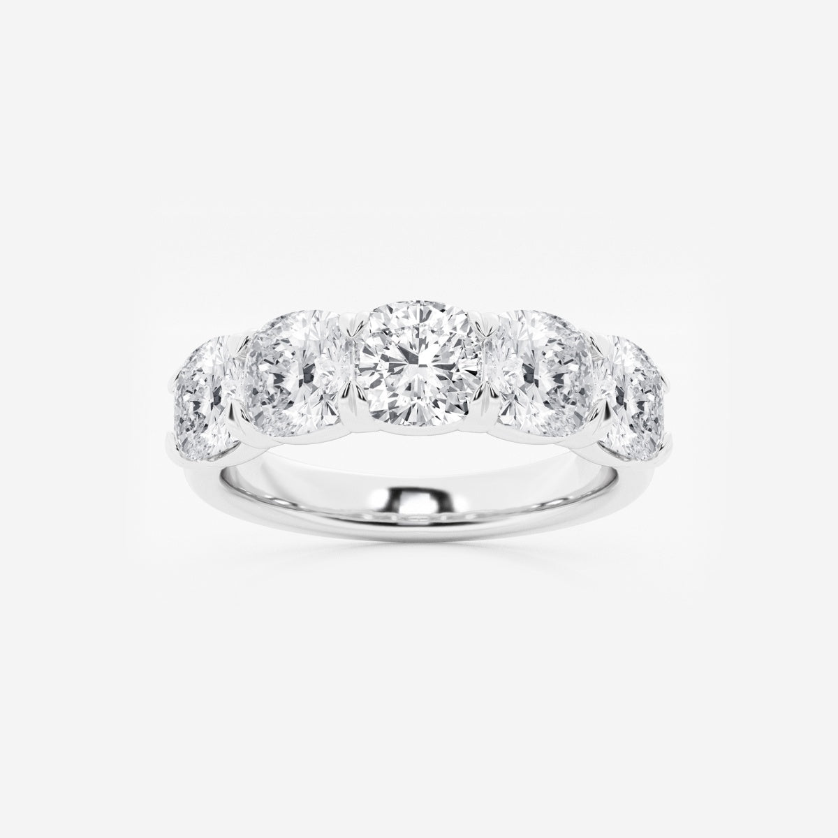 Evelyn - Elegant Five Stone Band Wedding Ring