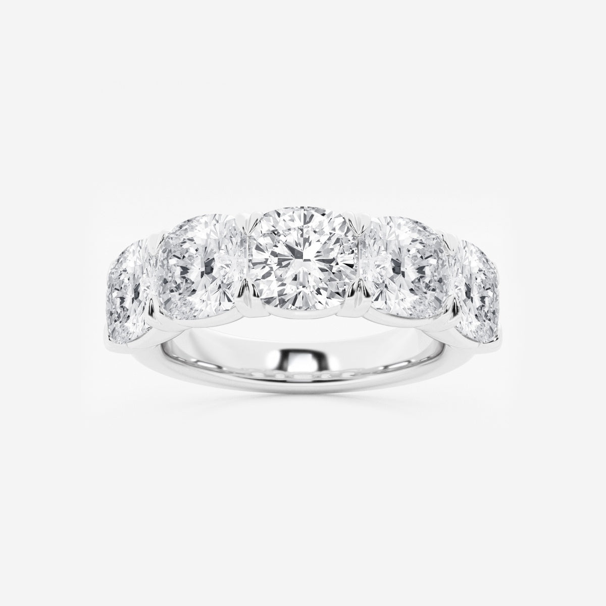 Evelyn - Elegant Five Stone Band Wedding Ring