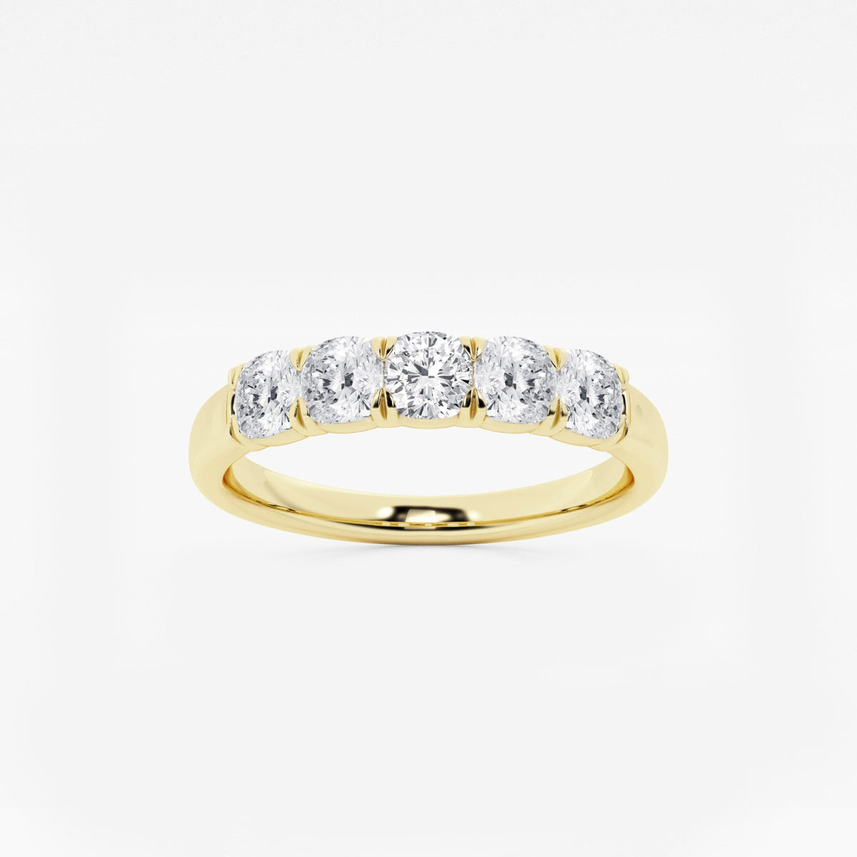 Evelyn - Elegant Five Stone Band Wedding Ring