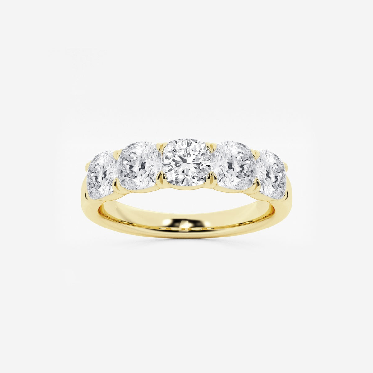 Evelyn - Elegant Five Stone Band Wedding Ring