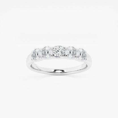 Evelyn - Elegant Five Stone Band Wedding Ring