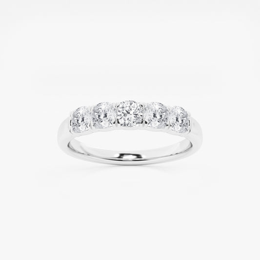 Evelyn - Elegant Five Stone Band Wedding Ring