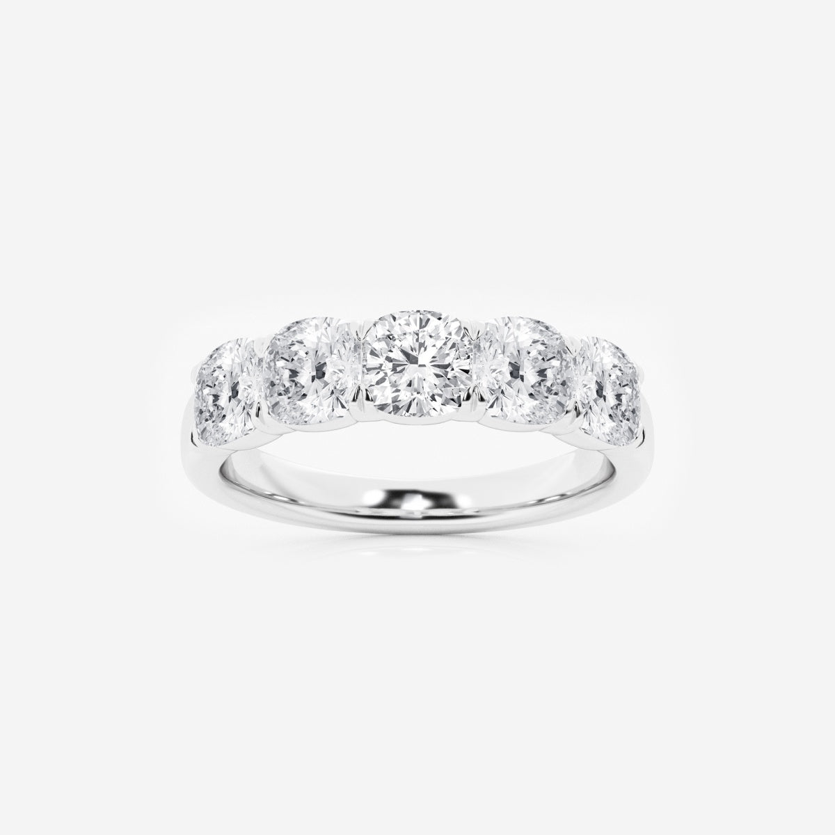 Evelyn - Elegant Five Stone Band Wedding Ring