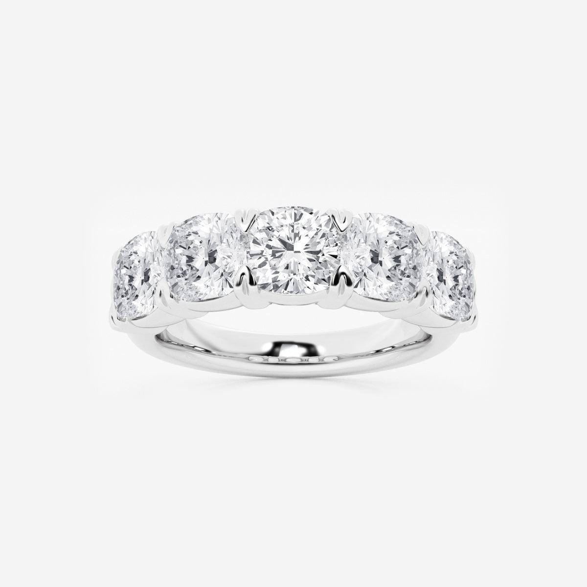 Evelyn - Elegant Five Stone Band Wedding Ring