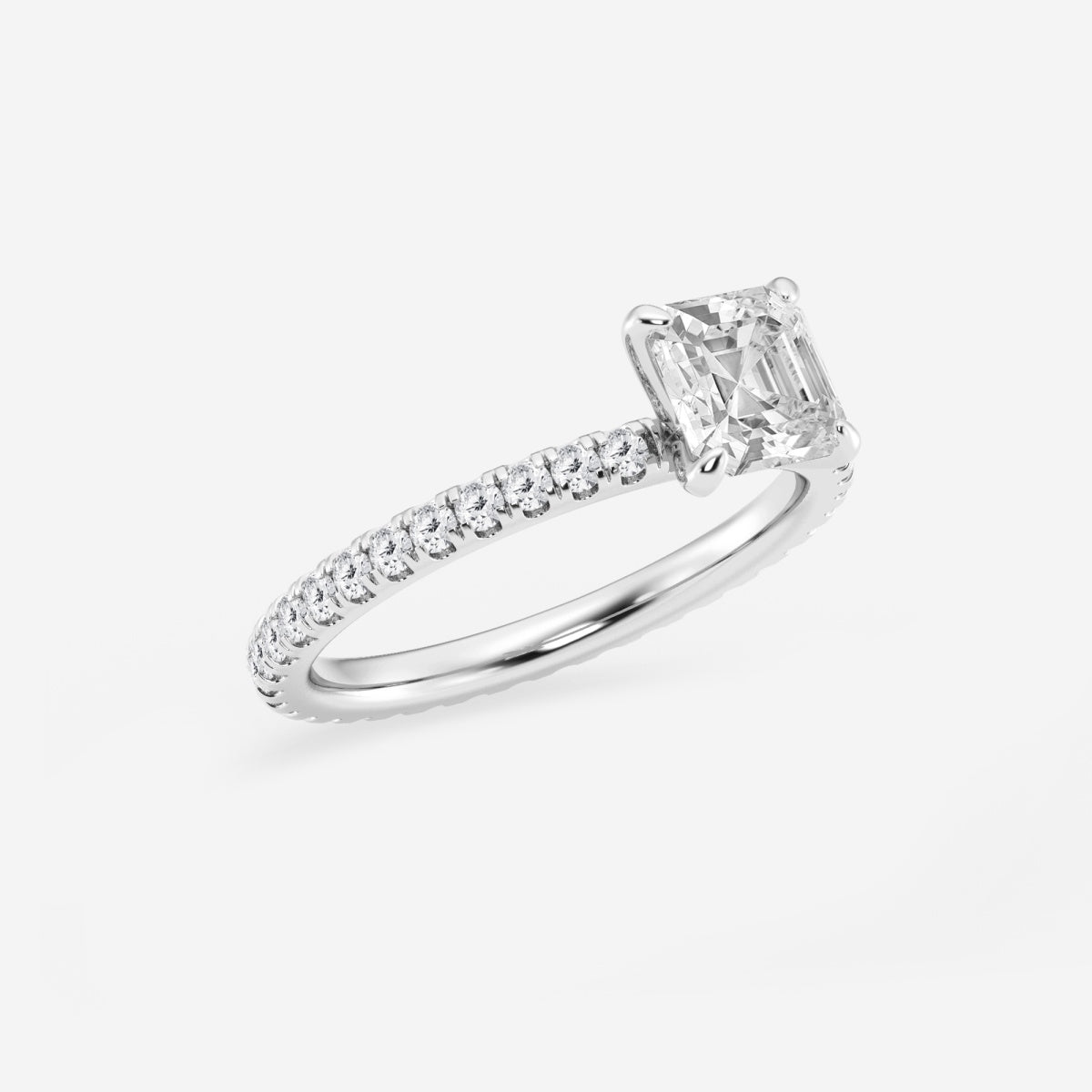 Evelyn - Eternity Side Stones Engagement Ring