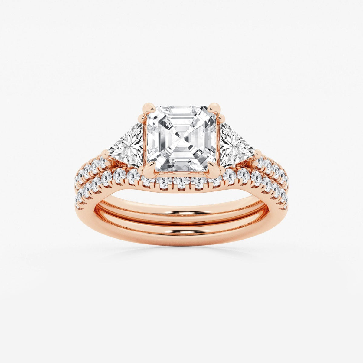 Isla - Three-Stone Bridal Set Engagement Ring