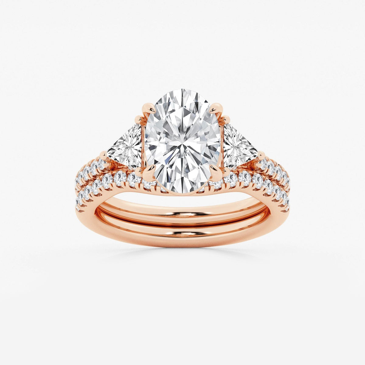 Isla - Three-Stone Bridal Set Engagement Ring