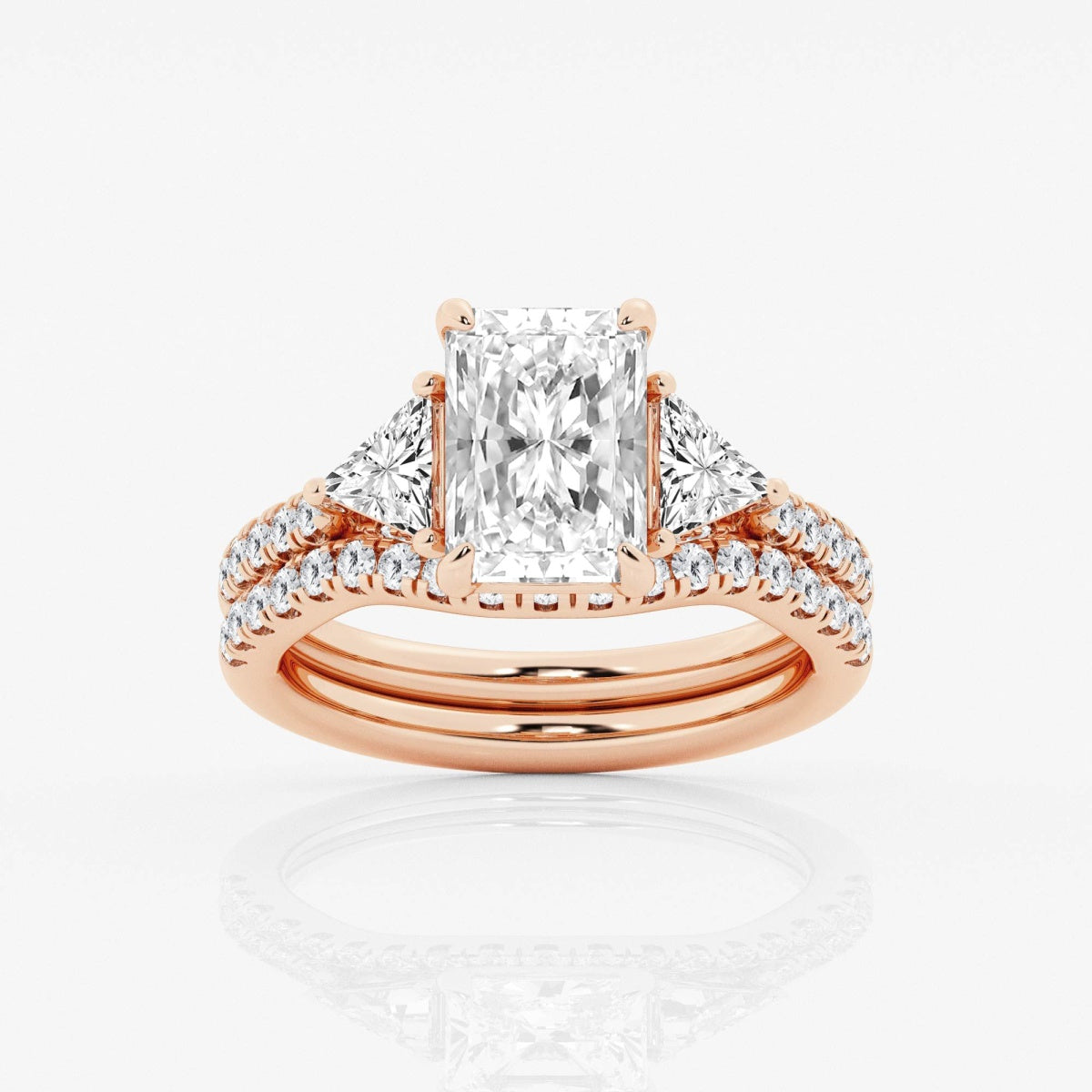 Isla - Three-Stone Bridal Set Engagement Ring