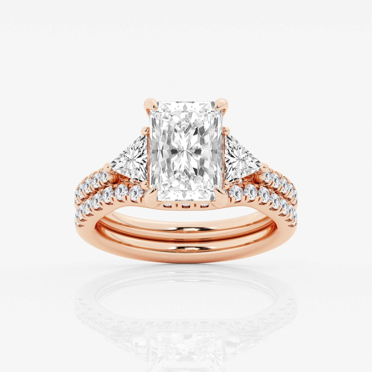 Isla - Three-Stone Bridal Set Engagement Ring