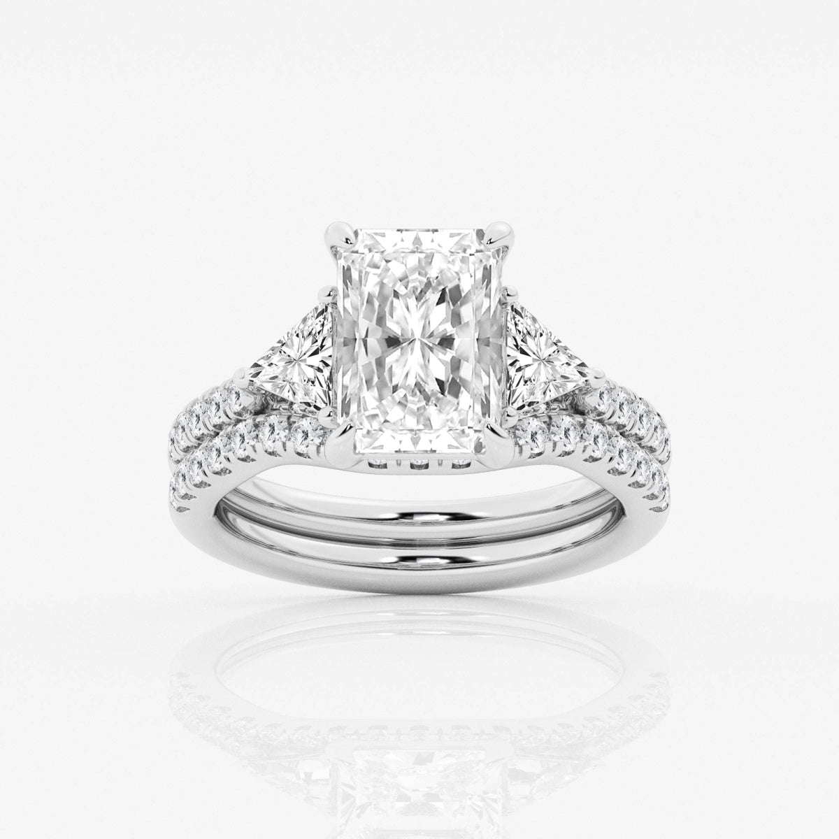 Isla - Three-Stone Bridal Set Engagement Ring