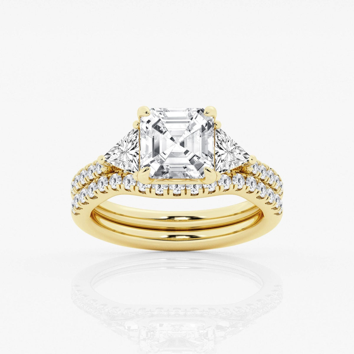 Isla - Three-Stone Bridal Set Engagement Ring