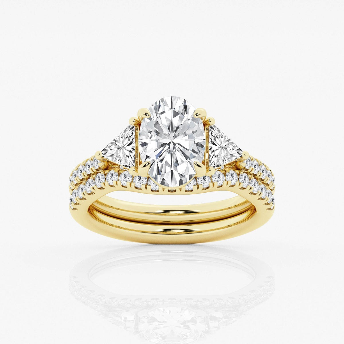 Isla - Three-Stone Bridal Set Engagement Ring