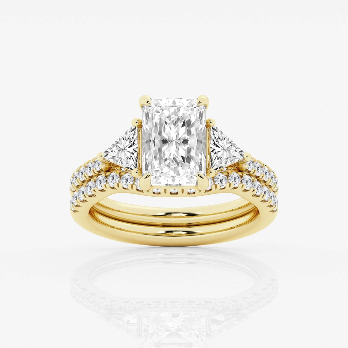 Isla - Three-Stone Bridal Set Engagement Ring