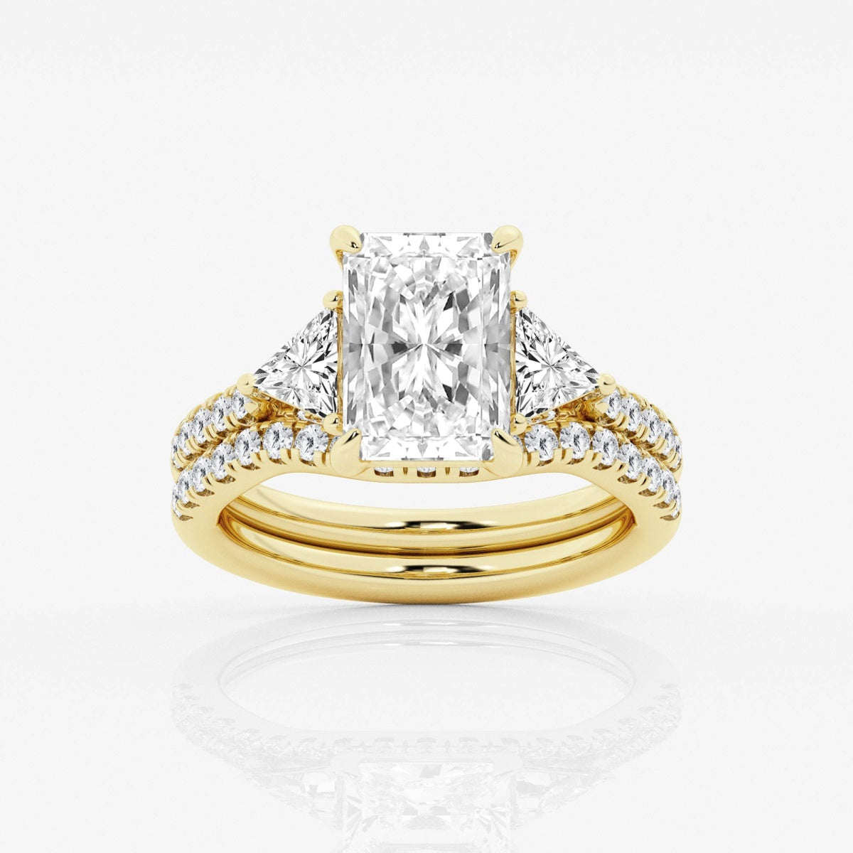 Isla - Three-Stone Bridal Set Engagement Ring