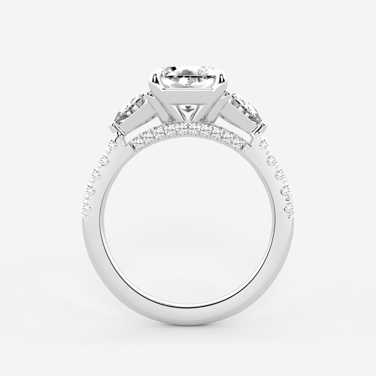 Isla - Three-Stone Bridal Set Engagement Ring