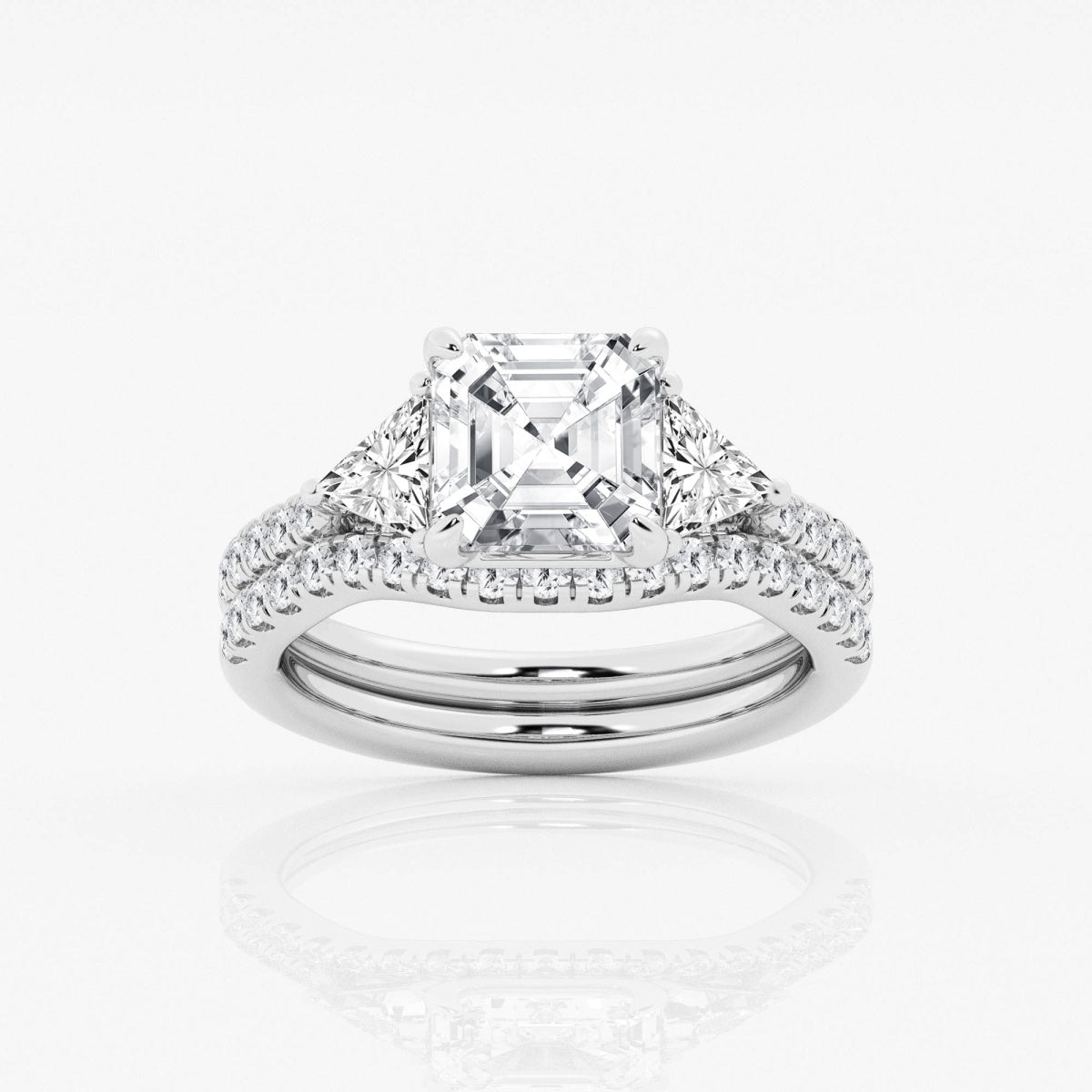 Isla - Three-Stone Bridal Set Engagement Ring