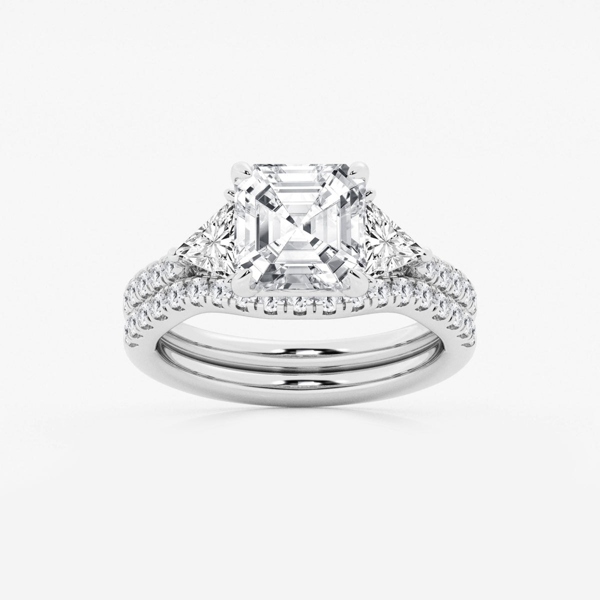 Isla - Three-Stone Bridal Set Engagement Ring