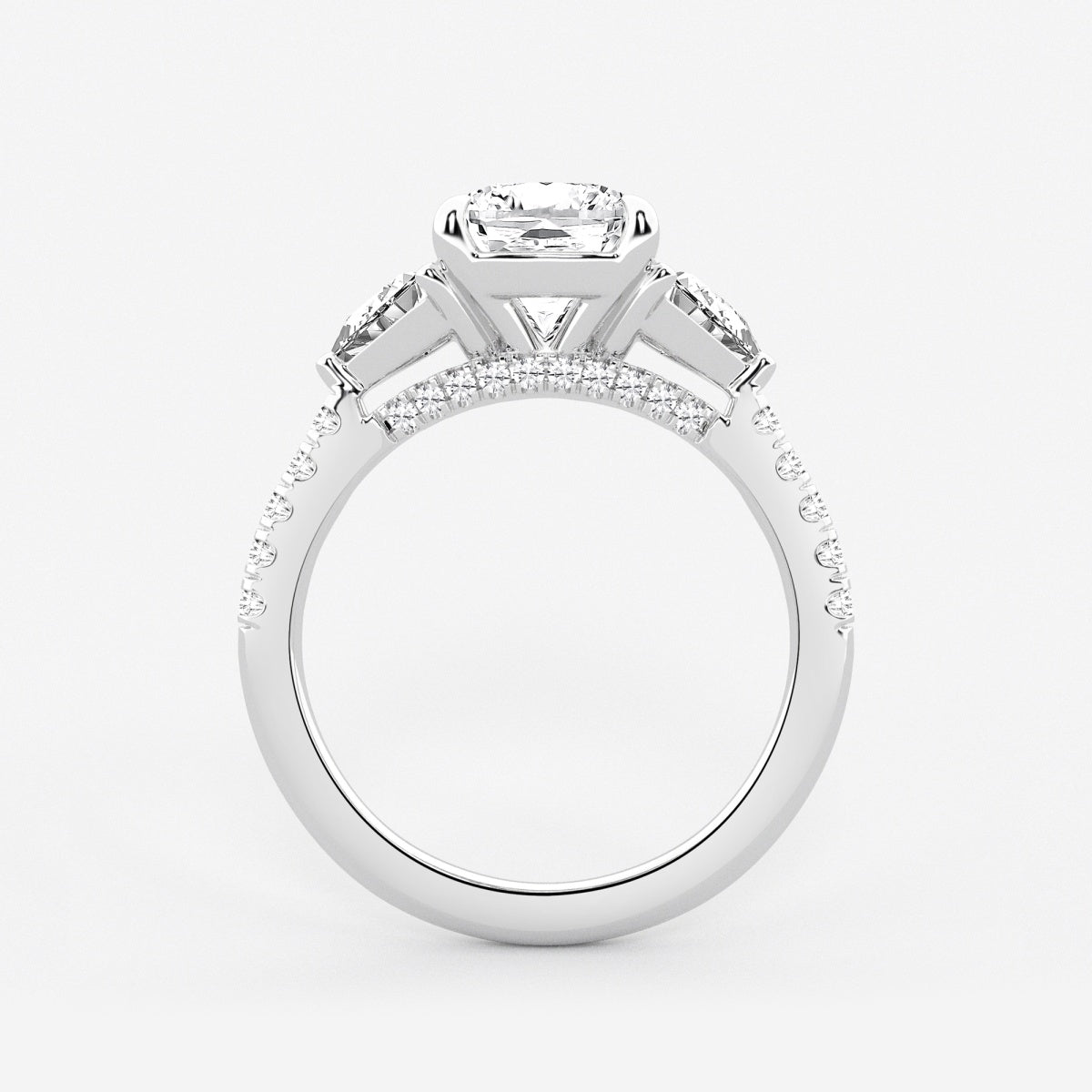 Isla - Three-Stone Bridal Set Engagement Ring