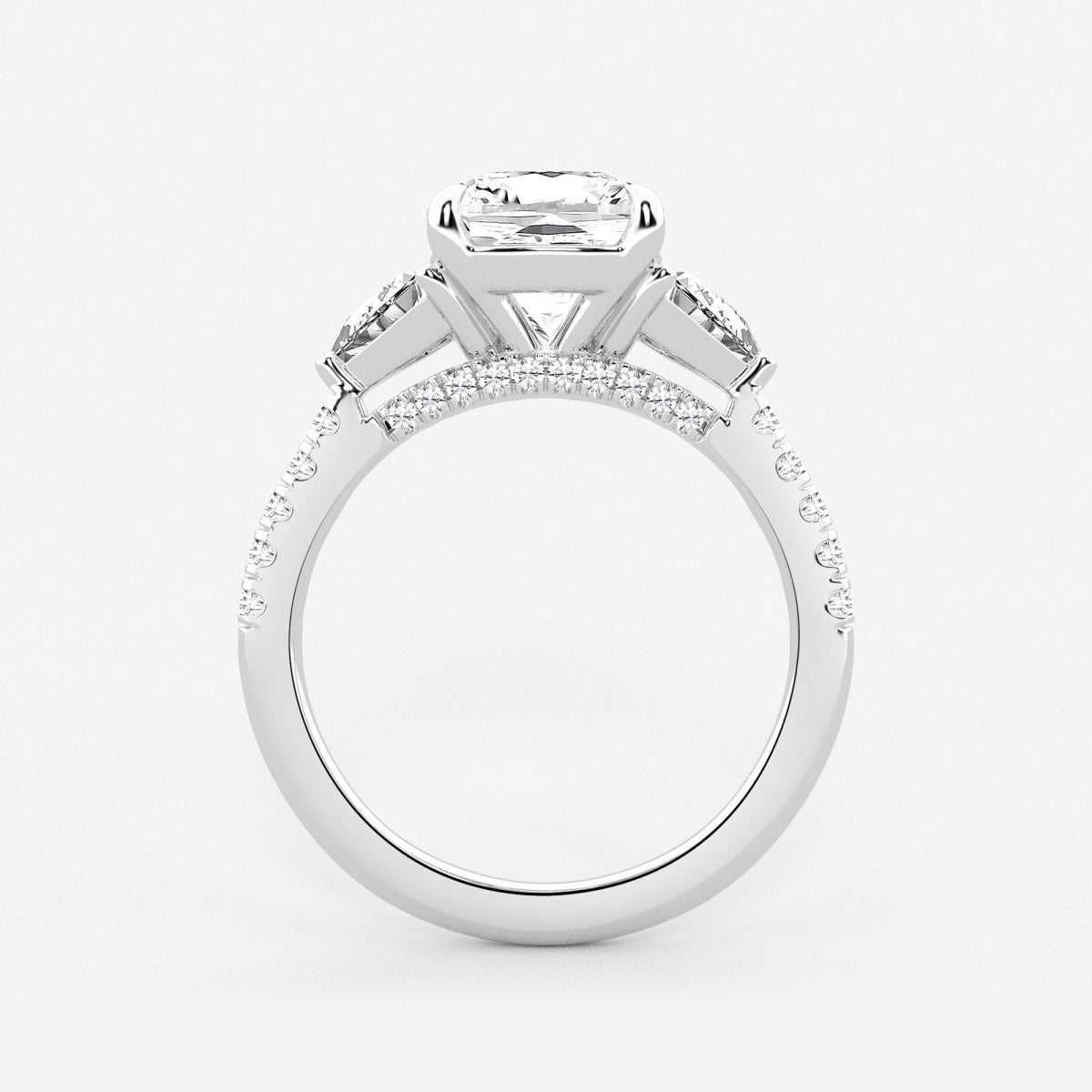 Isla - Three-Stone Bridal Set Engagement Ring