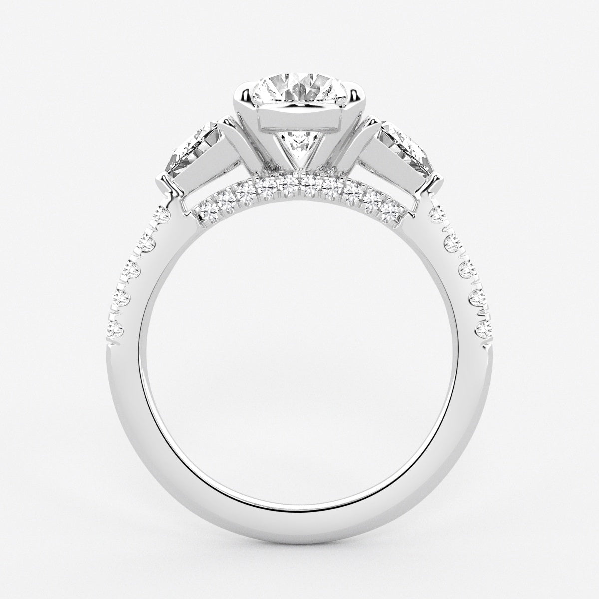 Isla - Three-Stone Bridal Set Engagement Ring