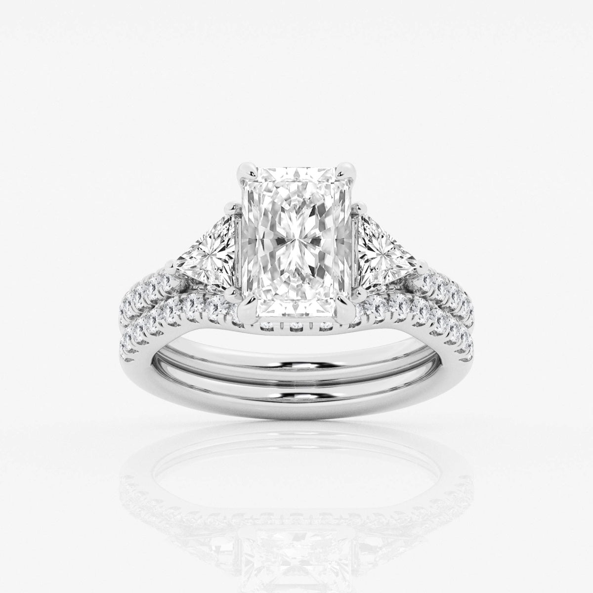 Isla - Three-Stone Bridal Set Engagement Ring