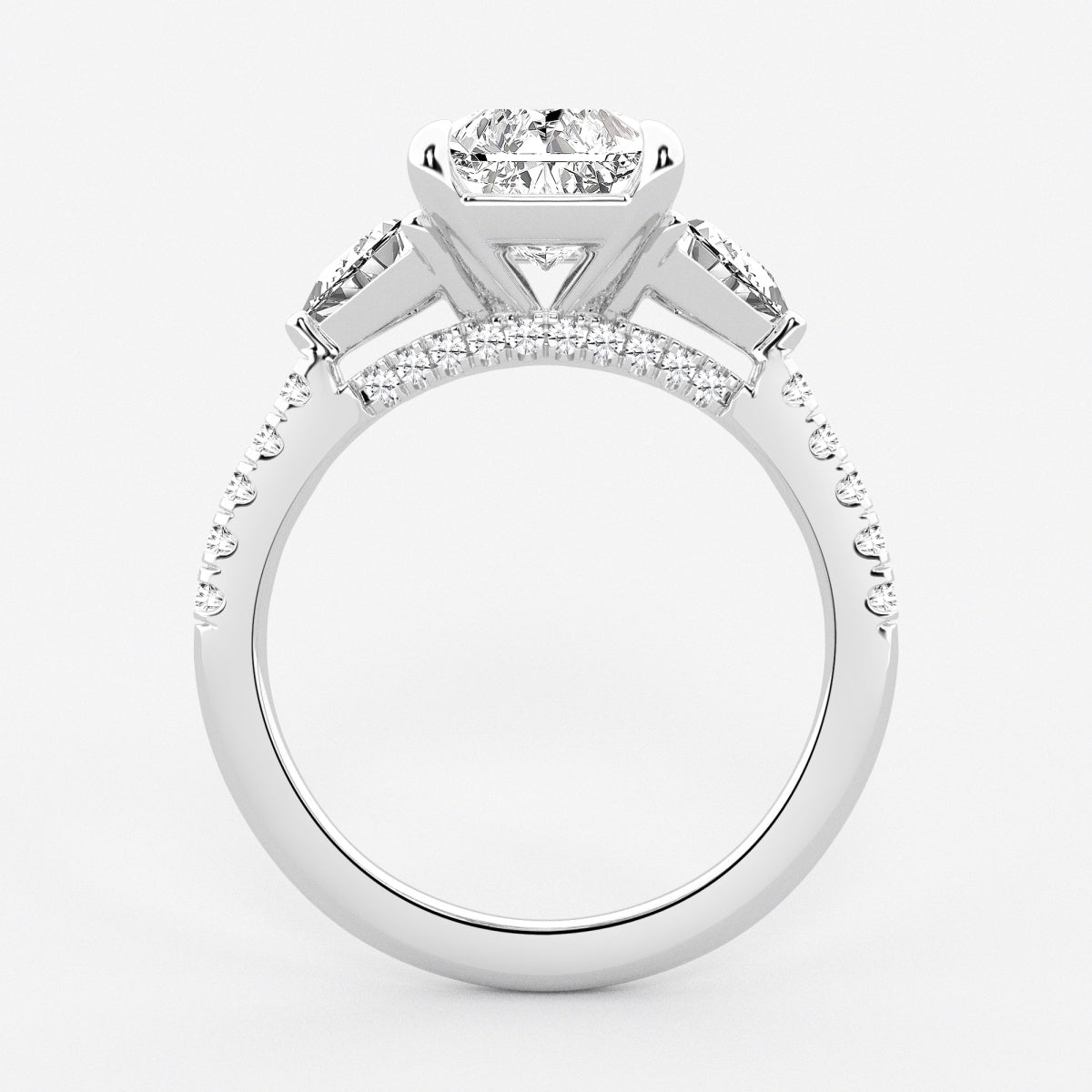 Isla - Three-Stone Bridal Set Engagement Ring