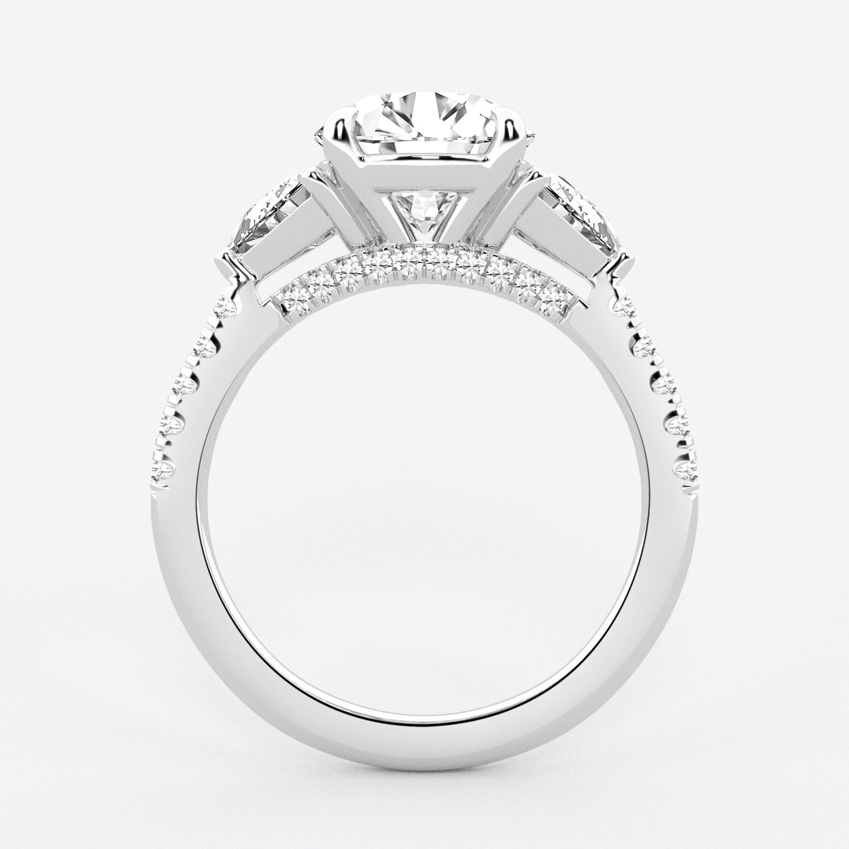 Isla - Three-Stone Bridal Set Engagement Ring