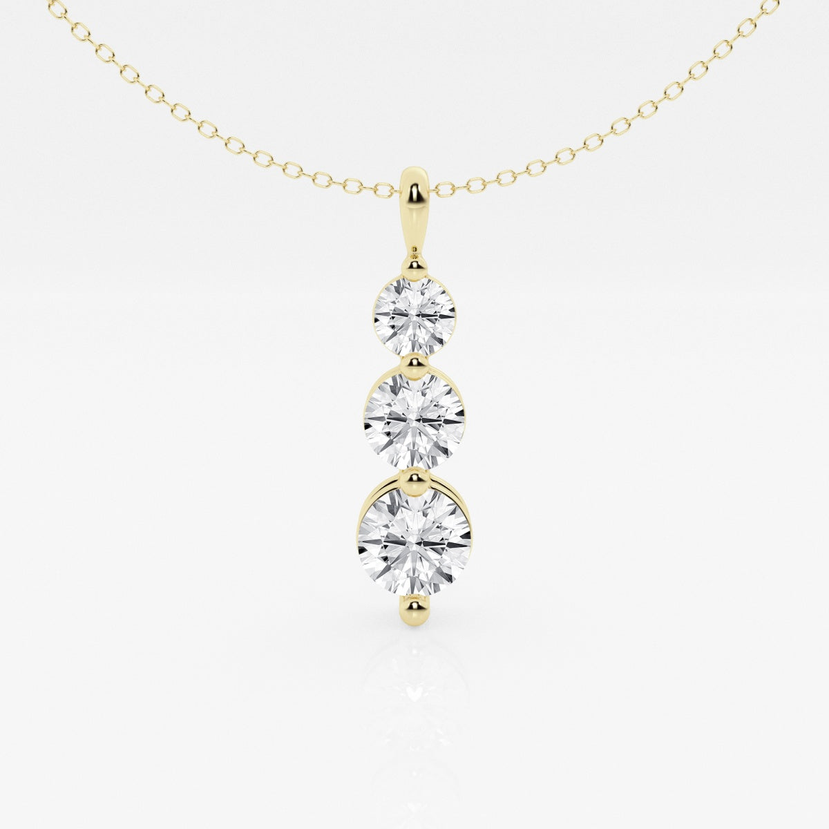 Juliette - Cascading Three-Stone Design Necklaces