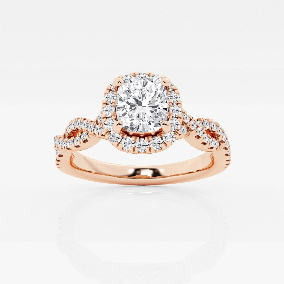 Juliette - Double Twist Halo Engagement Ring