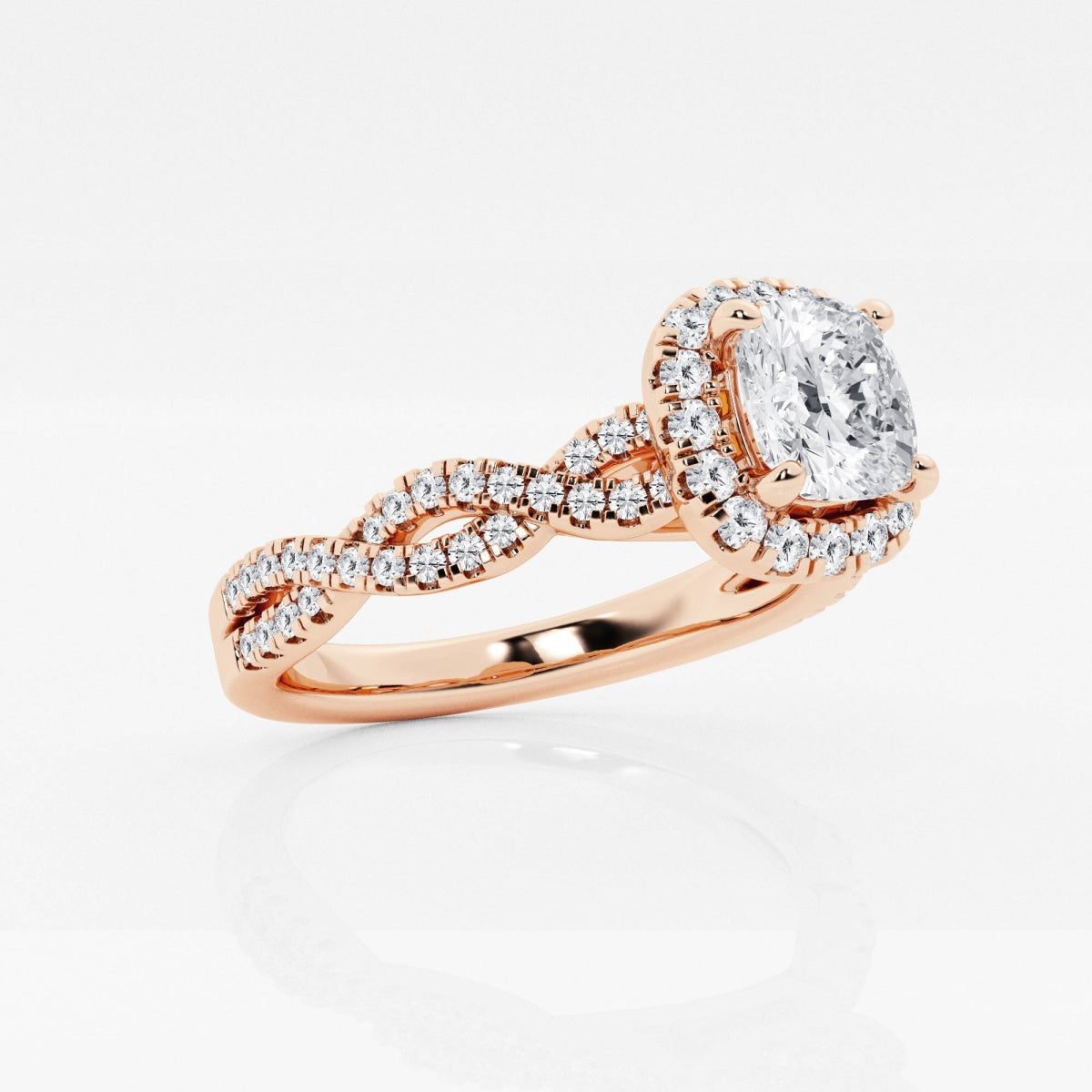 Juliette - Double Twist Halo Engagement Ring