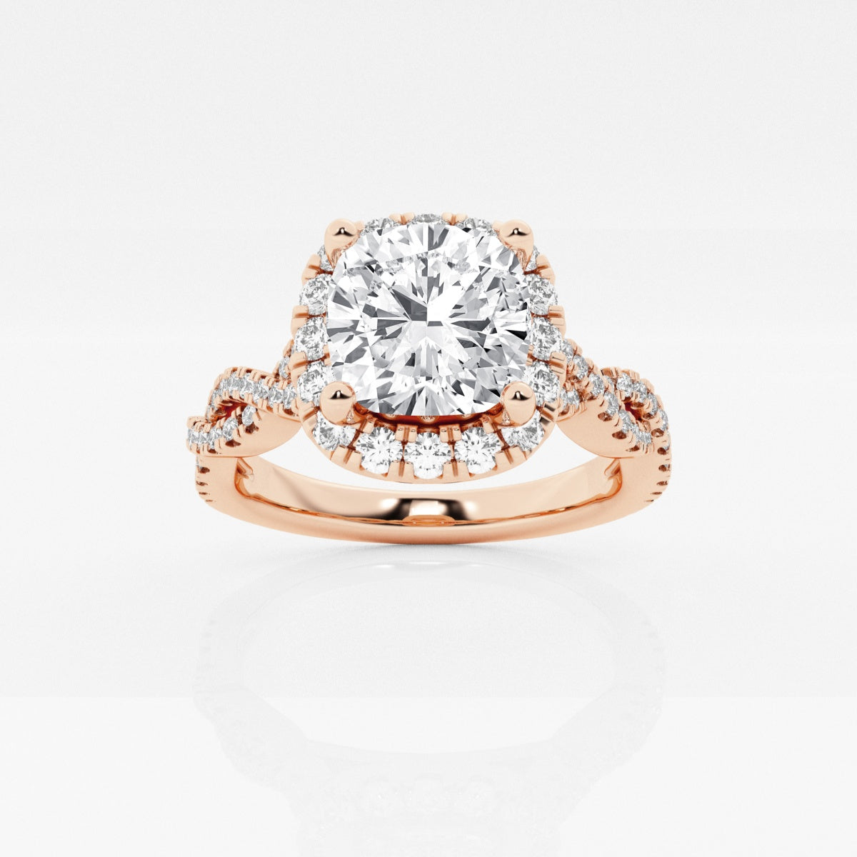 Juliette - Double Twist Halo Engagement Ring