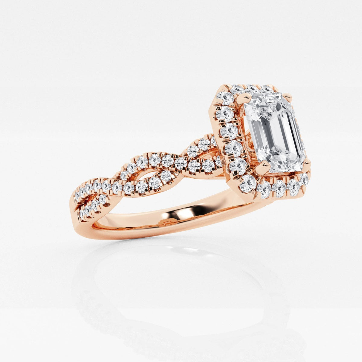 Juliette - Double Twist Halo Engagement Ring