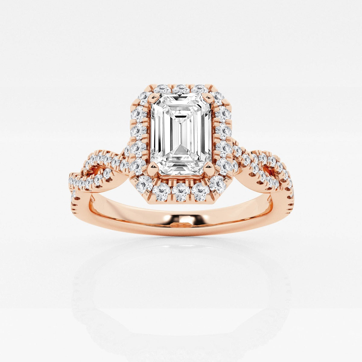 Juliette - Double Twist Halo Engagement Ring