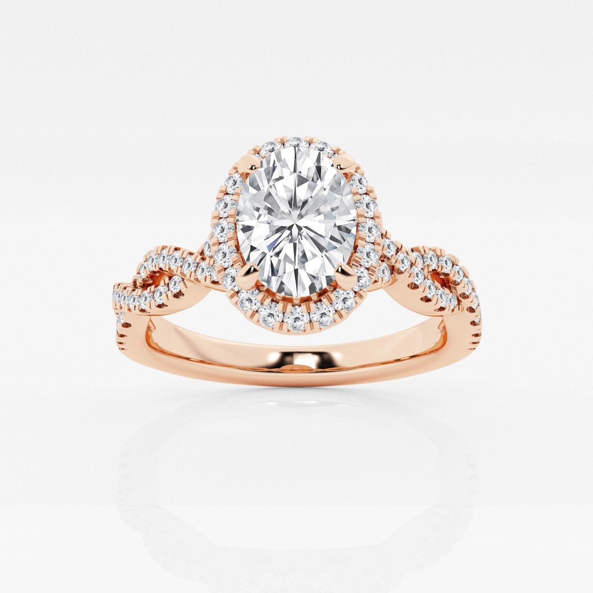 Juliette - Double Twist Halo Engagement Ring